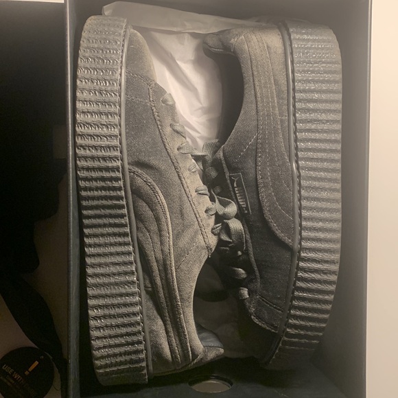 Grey Velvet Puma Creepers-Fenty (Used)** - Picture 1 of 5